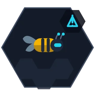 Incident Response Agent avatar: a hex-framed bee raising an alert while gathering evidence from nearby cells