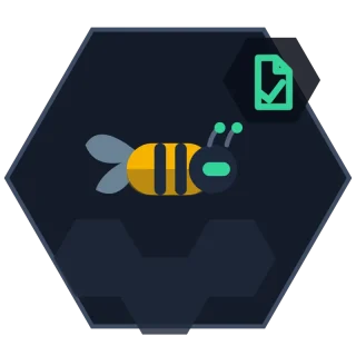 Proposal Drafting Agent avatar: a hex-framed bee assembling a priced document from library cells