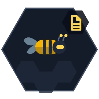 SEO Content Agent avatar: a hex-framed bee drafting an outline beside a search result
